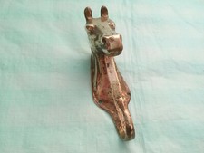 Antiker Original Messing Pferdekopfständer / Kleiderhaken