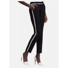 Vince Navy w/ Beige Stripe Wool Blend Tuxedo Pants sz 6