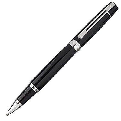 Sheaffer 300 Glossy black with Gold Trim Pen and Leather Pouch Gift Set
