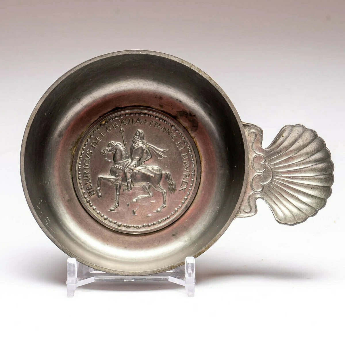 Etains du Manoir Pewter Henricus Dei Henry IV Porringer Wine Tasting Cup France