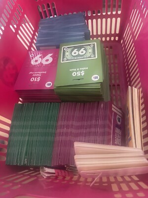 99 Cent Only Price Tags, Gift Cards And Basket