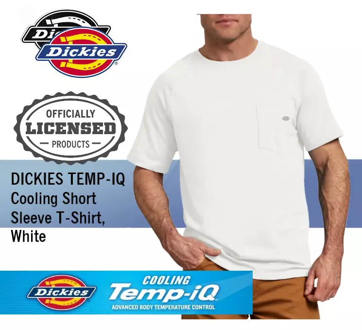 forvridning som resultat Udstråle DICKIES MENS Cooling T Shirt MENS LARGE L WHITE TEMP iQ SHORT SLEEVE NWT |  eBay