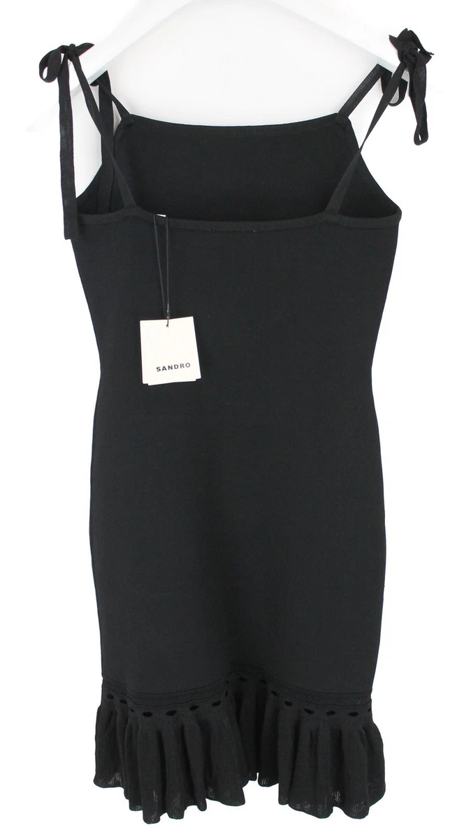Sandro black 2025 ruffle dress
