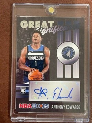 2020-21 Panini NBA Hoops Anthony Edwards Rookie Auto Great