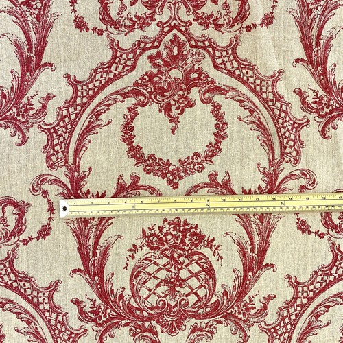 901. Clarke & Clarke Lilou in Red 100% Linen fabric. Price per 1/2 metre - Picture 4 of 9