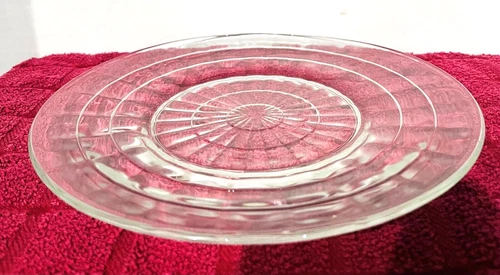 Vintage Anchor Hockings Clear Block Optic 8" Diameter Salad Plate