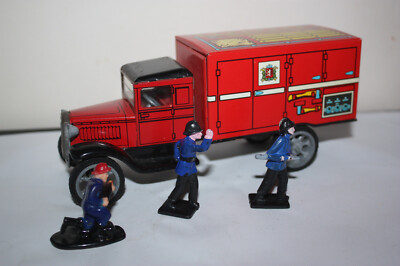 Kovap Czech Fire Truck HAWKEY Type E Fire Patrol 1924 Sheet Metal 21cm with Figure