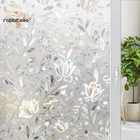 rabbitgoo Window Film Privacy Stained Glass 3D Frosted Decoration Floral Film
