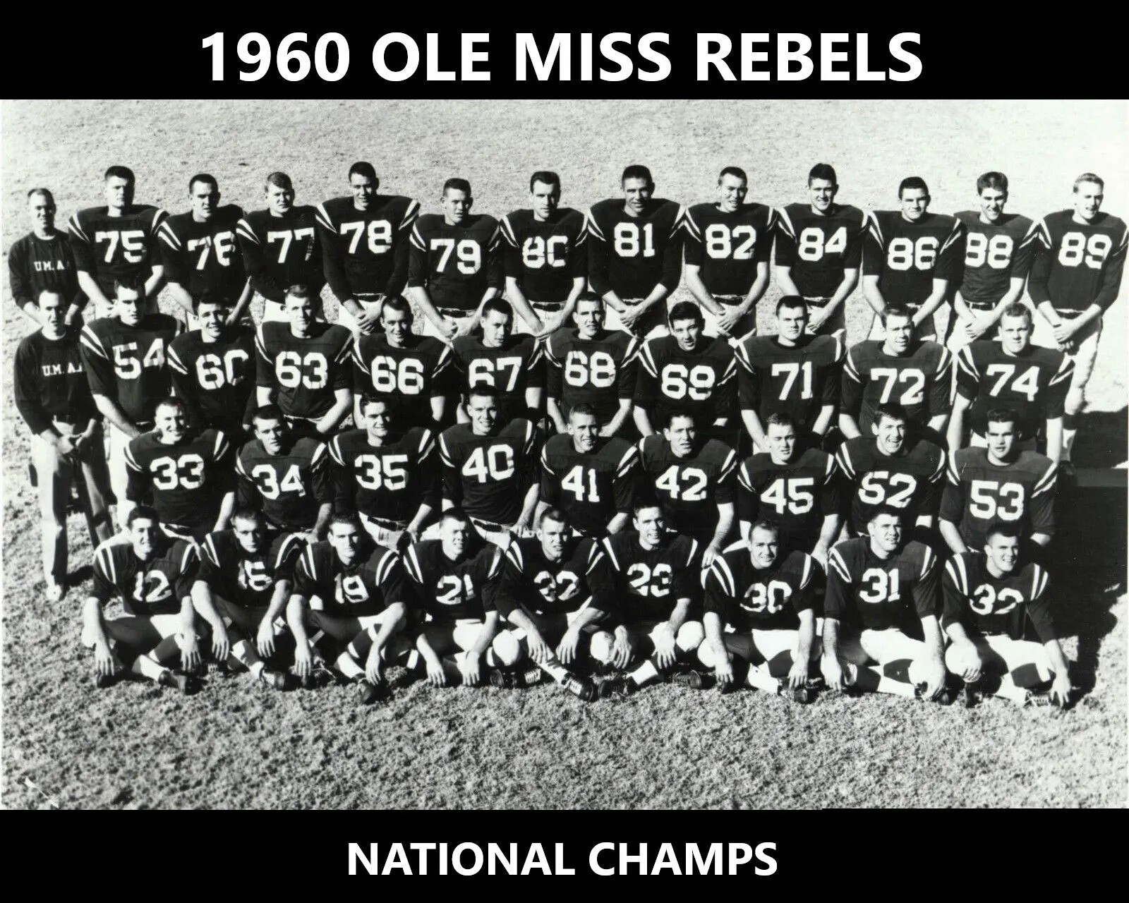 1960 Ole Miss Team Rebels Ncaa Football National Champs 8x10 PHOTO PRINT