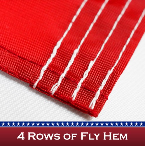 G128 American USA Flag 2.5x4 Ft Pole Sleeve Embroidered 210D Poly, NO Flagpole - 第 5/8 張圖片