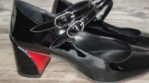 Christian Louboutin Miss Jane 55mm Patent Calf Black Pumps Heels Shoes 34 EU - Picture 3 of 24