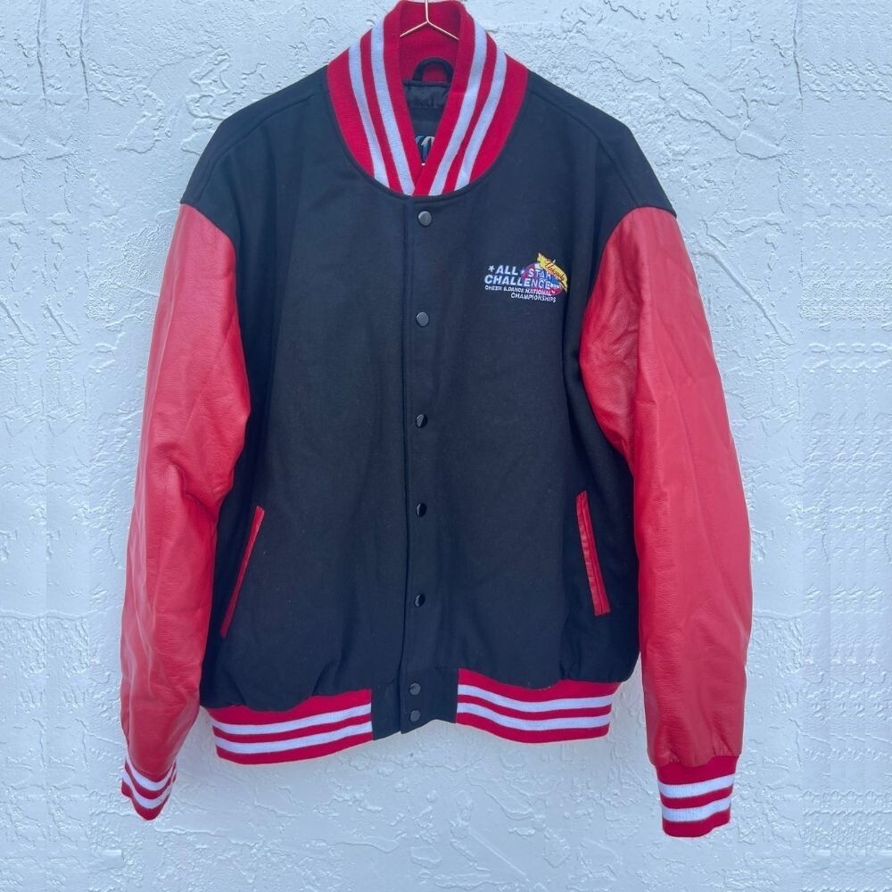 Varsity Mens Vintage Wool Blend and Leather Jacket Re… Gem