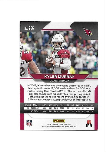 2020 PANINI PRIZM KYLER MURRAY (Cardinals) - Picture 2 of 3