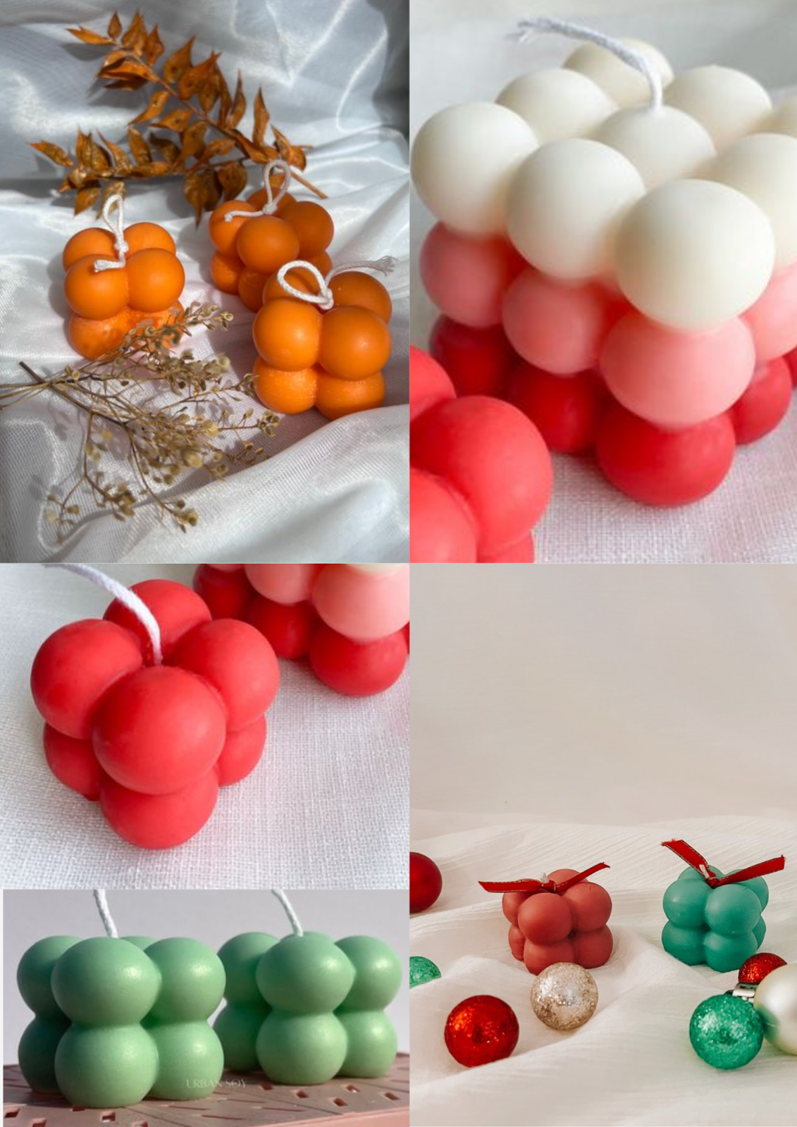 Customizable Mini Bubble Cube Candles for Thanksgiving Christmas Party Table Decor  -image
