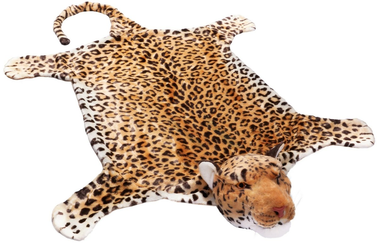 Tapis Imprimé Animal Léopard/lion/tigre - Fausse Fourrure Douce, Décoration Chambre Enfant, Thème Jungle - Tailles 112x74 Cm Ou 84x104 Cm
