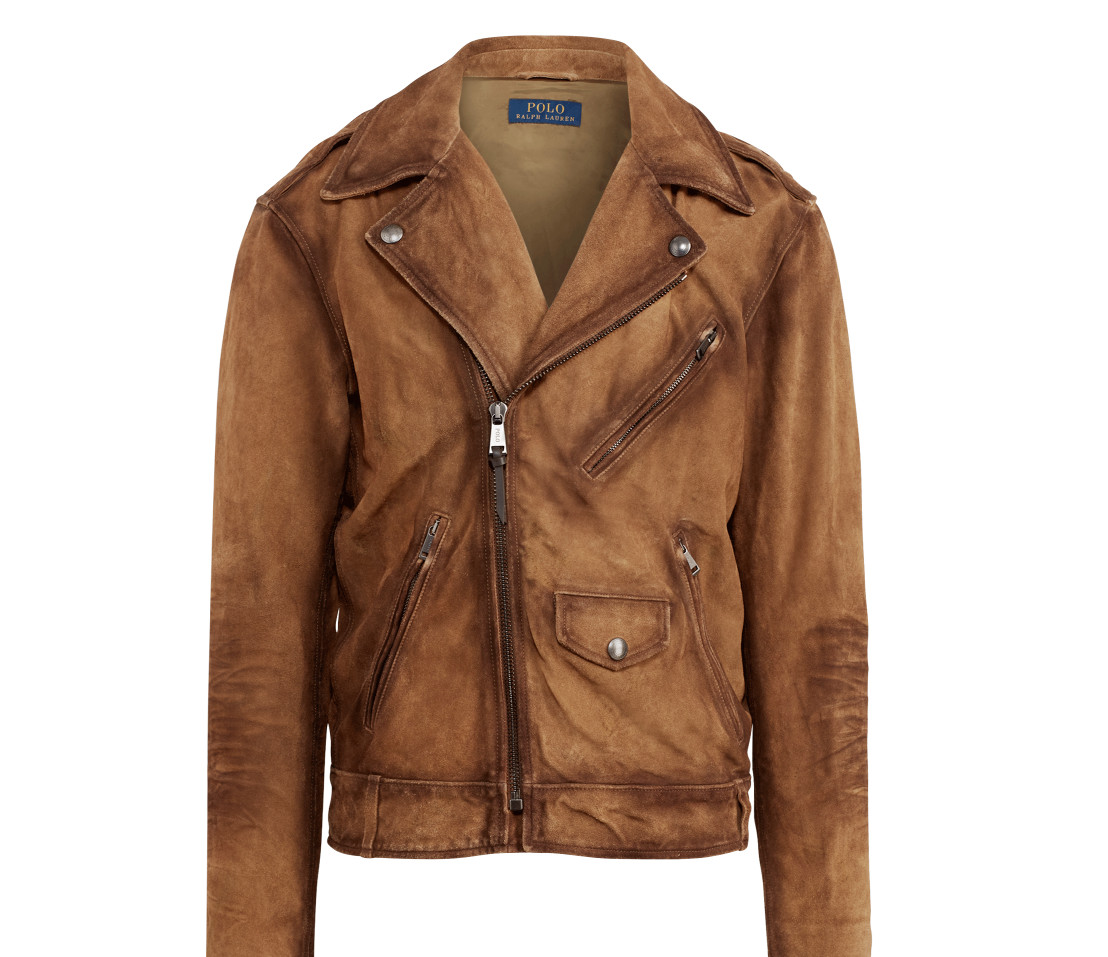 POLO RALPH LAUREN The Iconic Suede Leather Motorcycle Jacket Size M RRP £1125