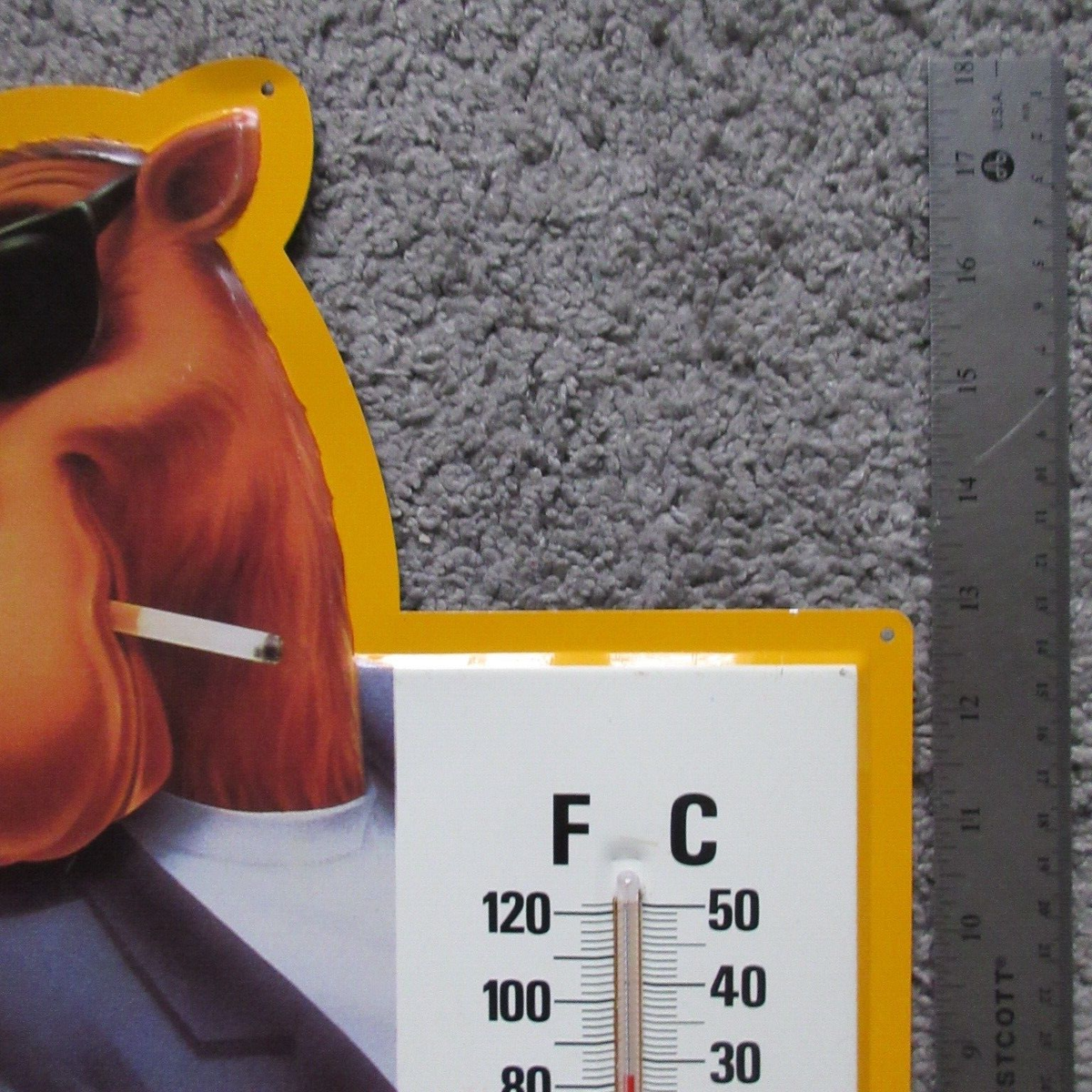 VTG 1992 CAMEL CIGARETTE JOE COOL ADVERTISEMENT METAL SIGN THERMOMETER  EXCELLENT