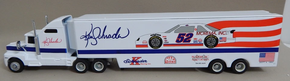 KEN SCHRADER #52 MOREMA INC RCI 1/64 SCALE 1993 RACE TEAM HAULER  1/2500 W/ Box - Image 2 of 4