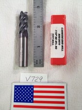NEW HTC 7/16" DIAMETER CARBIDE END MILL 800-3470 .025CR. 4 FL SQ 1-1/8"LOC-V729
