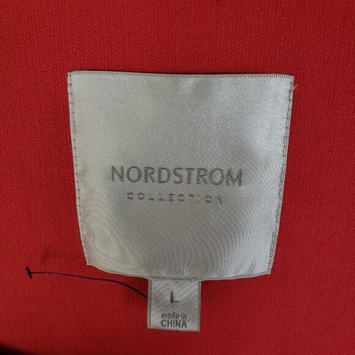 NWOT Nordstrom Collection Blazer Boxy Fit Coral Red sz L Square Neck 3/4 Sleeves - Picture 3 of 12