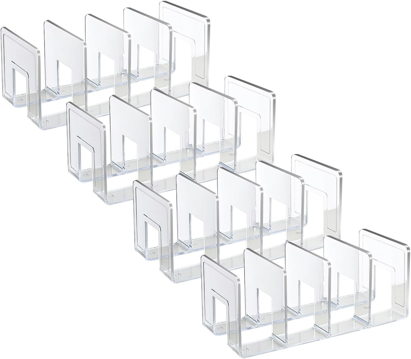 Clear Acrylic File Sorter, Sturdy Desk File Organizer Shelf Book Holder Purse