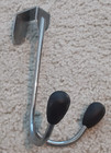 Over the Door Hook Hanger - Dual Hooks - Silver Color with Black rubber tips — photo 1