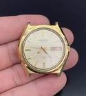 Seiko Automatic7006-7079 Vintage 36mm Gold Plated Bezel Day Date Watch - Works