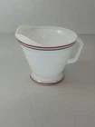 Hazel Atlas Moderntone White W Red Black Stripe Creamer Mid Century Modern Glass