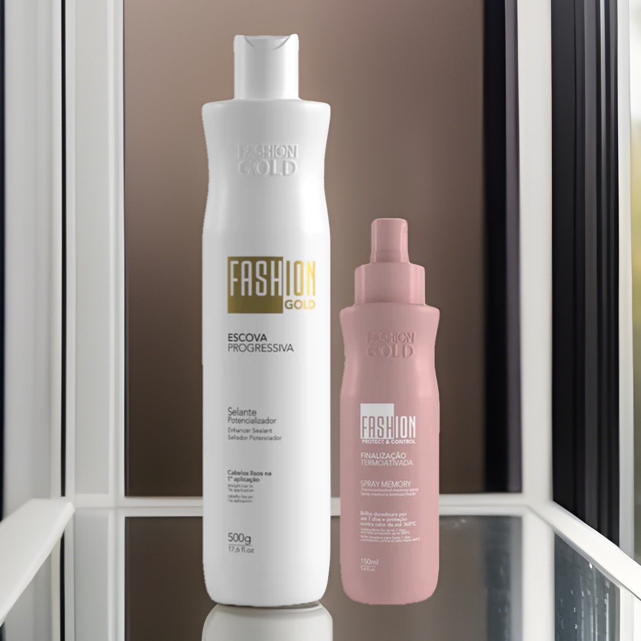 Kit Fashion Gold Sealant 500g+ Spray Memory protetor t&eacute;rmic