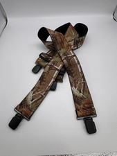 Vintage Realtree Advantage Camo Stretch Adjustable Suspenders Clamp Fasteners
