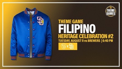 San Diego Padres Filipino Themed Jacket Presale from Game on 8/11/26 Pick Size