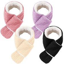 4 PCS Kids Fleece Scarf Toddler Winter Warm Knitted Adjustable 3-6 Unisex