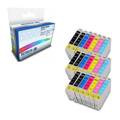 Refresh Patronen Sparpack 21x T0791-T0796 Tinte kompatibel mit Epson Druckern