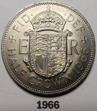 1966 Queen Elizabeth II Half Crown Coin. See photos for condition.