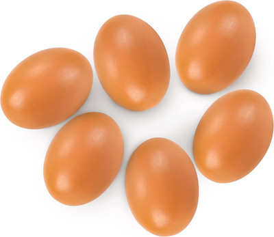 6pc Wooden Easter Eggs Fake Chicken Coop Nest Egg Brown Craft Laying Accessories