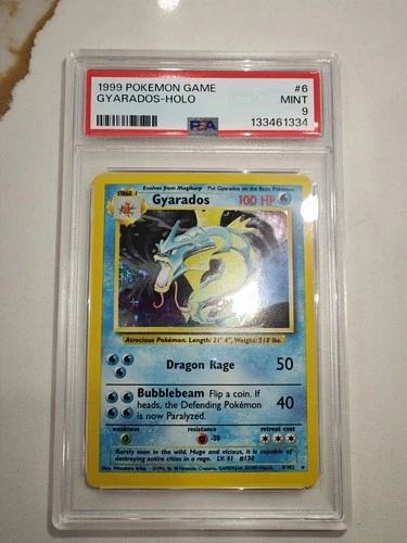 PSA 9 1999 Gyarados Holo 6/102 #6 Pokemon TCG Card