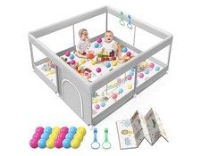 Baby Playpen with Mat, 50x50 Inch Playpen with Mat Waterproof