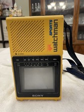 Sony Sports Watchman Model FD-45A Vintage Yellow Portable Radio/TV Parts/Repair