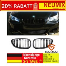 für BMW 5er E60 E61 M5 Nieren Grill Kühlergrill GLANZ SCHWARZ GLÄNZEN Doppelsteg