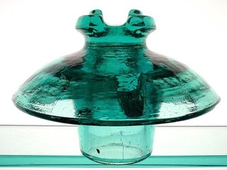 EXCEPTIONAL CD 333 C.S. KNOWLES EMERALD Glass Power Cabletop Insulator