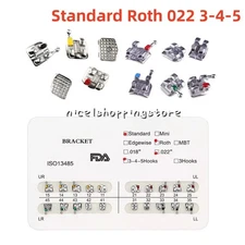 1-100 Pack Dental Orthodontic Brackets Braces Metal Standard Roth .022 345 Hooks