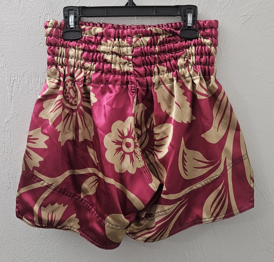 Muay Thai Boxing Shorts Red Fashion Flower Youth Size Large Training Fight MMA - Image 2 of 4