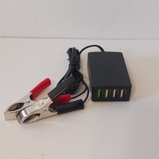 DC Converter with Battery Clip 12V 24V to 5V Step Down 4-Port USB Power