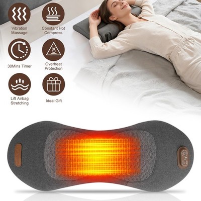 Lumbar Support Pillow Massager 3 In1 Design Featuring Memory Foam Heat Vibration