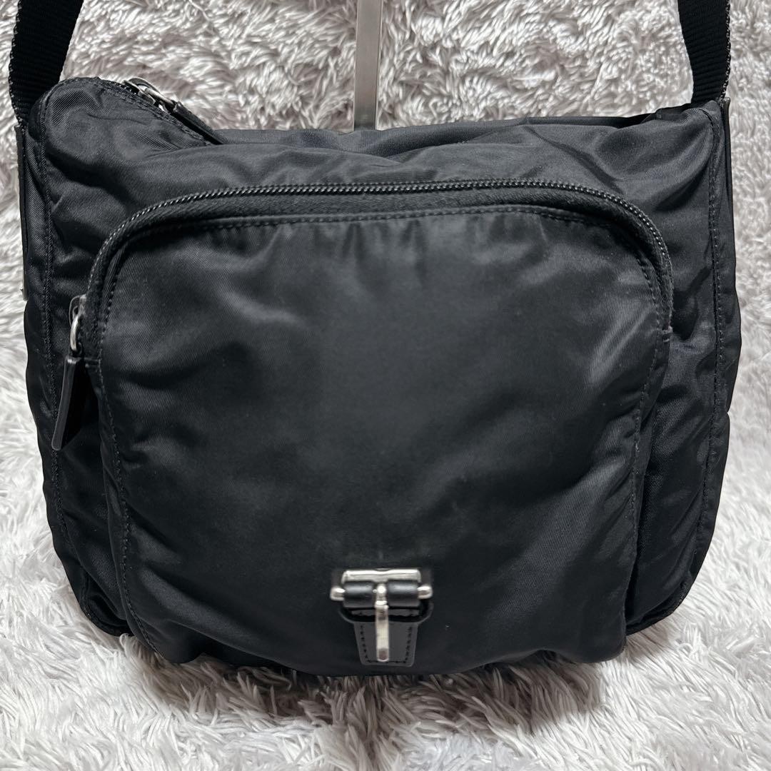Condition Prada Shoulder Bag Sacoche Triangle Logo Nylon Black thumbnail 5