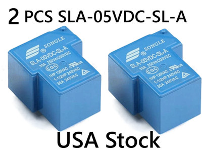 2pcs T90 Coil Relay 5VDC 30A 250VAC 30VDC 5 Pin  SLA-05VDC-SL-A (5V Coil)