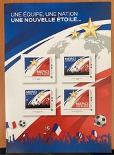 TIMBRE FRANCE NEUF 2018 Feuillet 4 T autocollants"MERCI LES BLEUS" Y