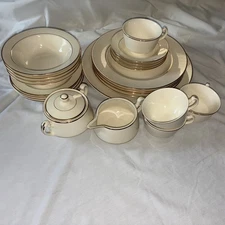 24 Piece Homer Laughlin Brittany? Serves 4 Cream Sugar Cup Bowl Plate Saucer ETC