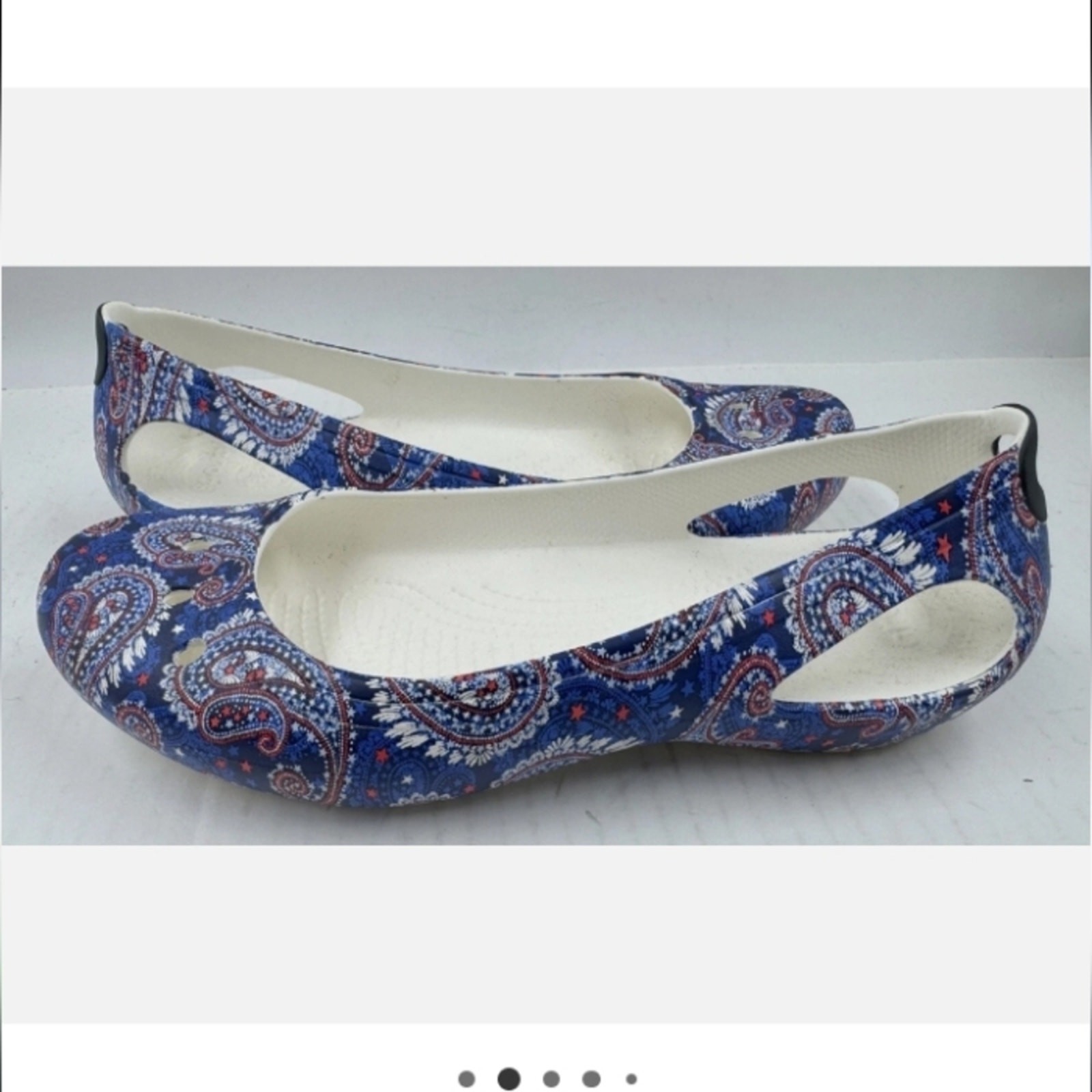 Crocs X Vera Bradley Kadee Paisley Slip On Coastal Marine Blue Ballet Flats 10