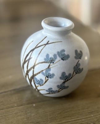 Studio Art Pottery Bud Vase signed Paskal grasses flowers design boho chic